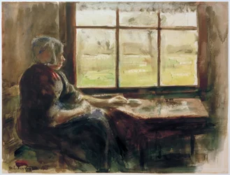 M.Liebermann, nederlandsk kvinne ved vinduet